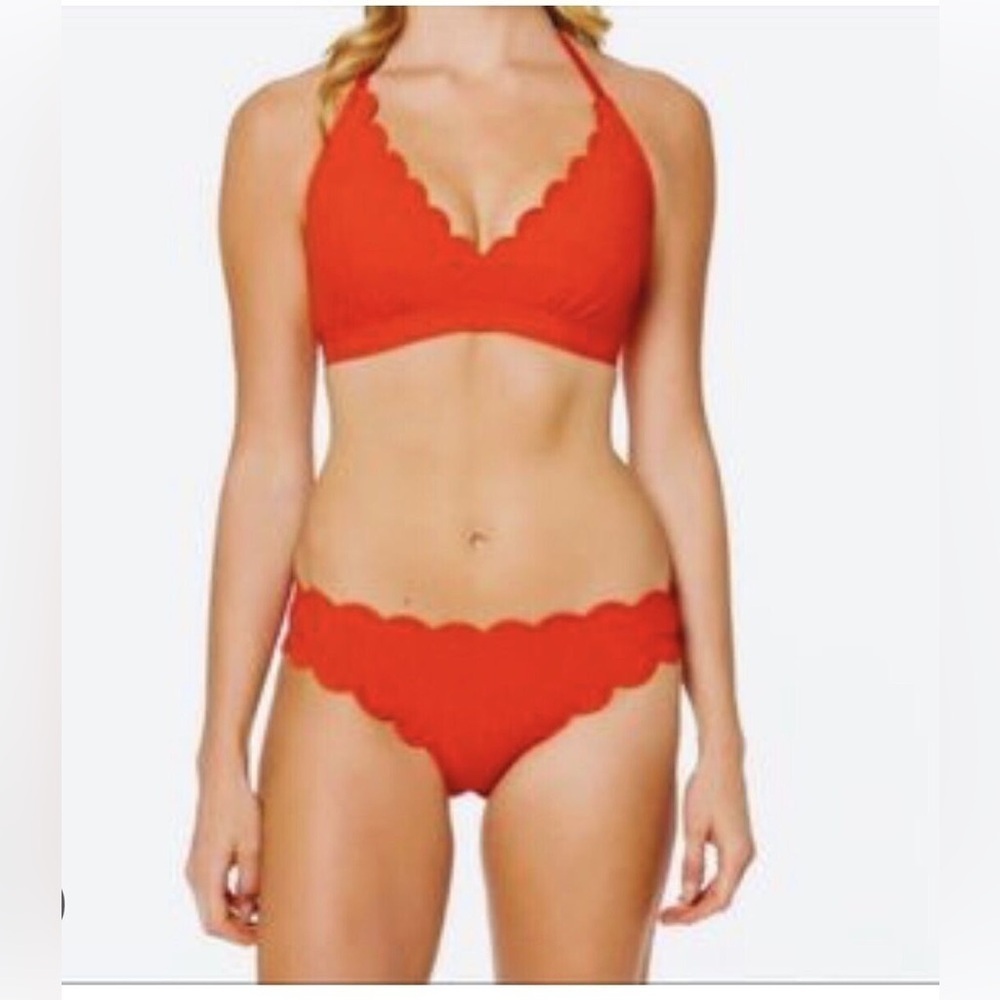 J. Crew | Scallop Piqué V-Neck Bikini Top + Scallop Piqué Surf Hipster Bottom 2X